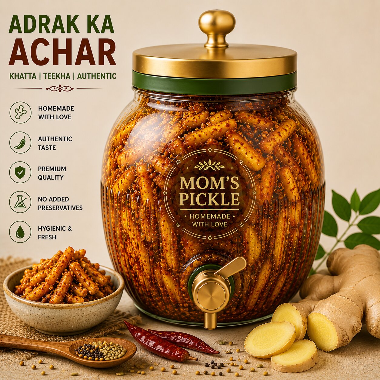 Homemade Ginger Pickle by Mom's Pickle