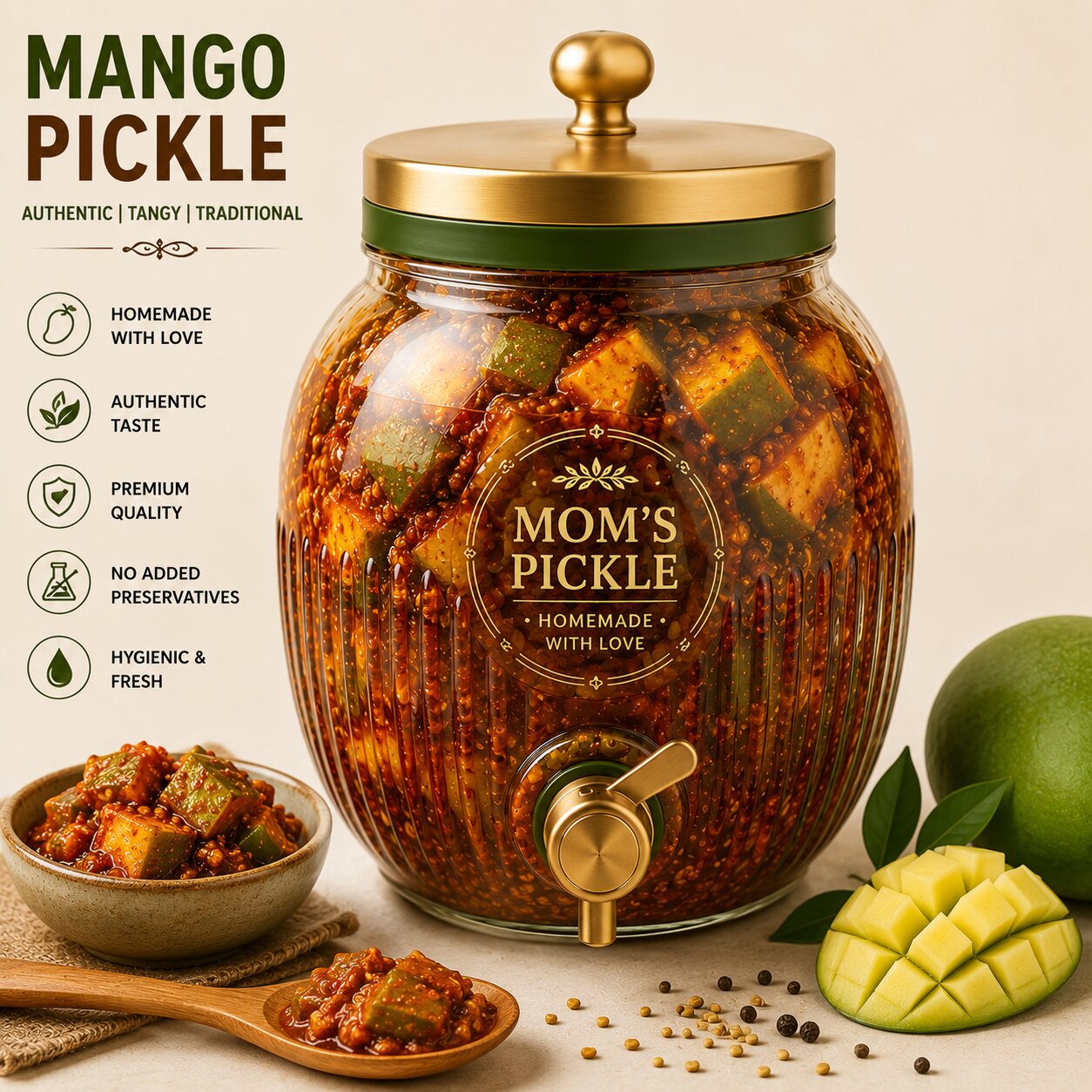 Homemade Mango Pickle by Mom's Pickle